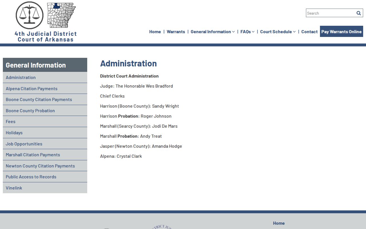 Alpena court records Fourth District administration