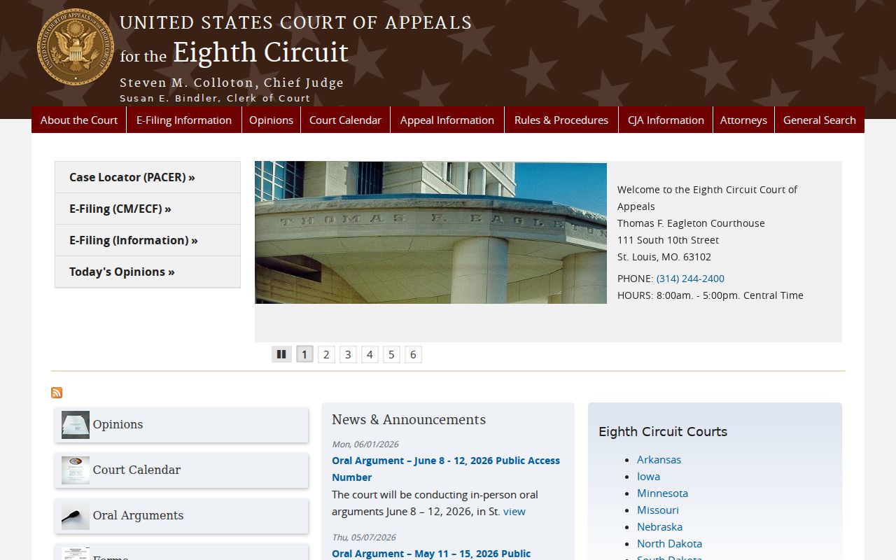 Bergman court records Eighth Circuit appellate source