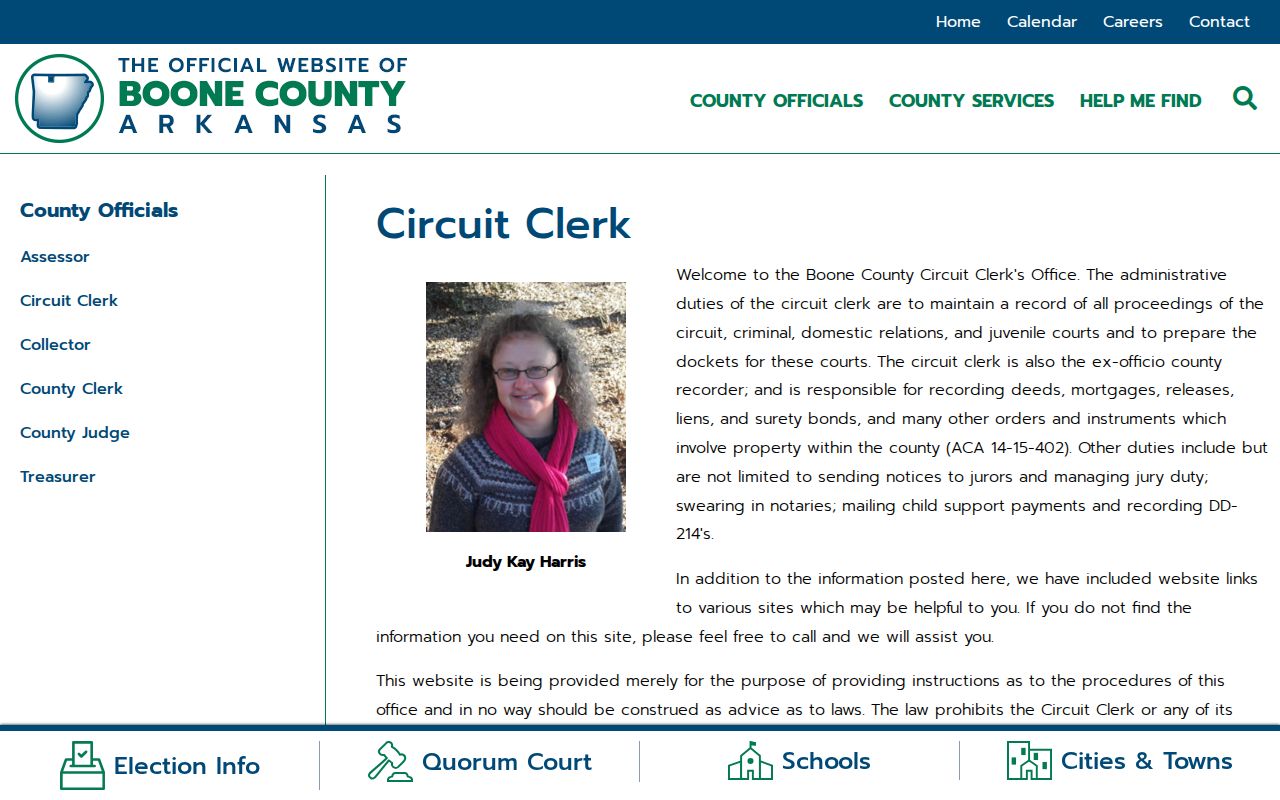 Boone County criminal court docket services at the Circuit Clerk