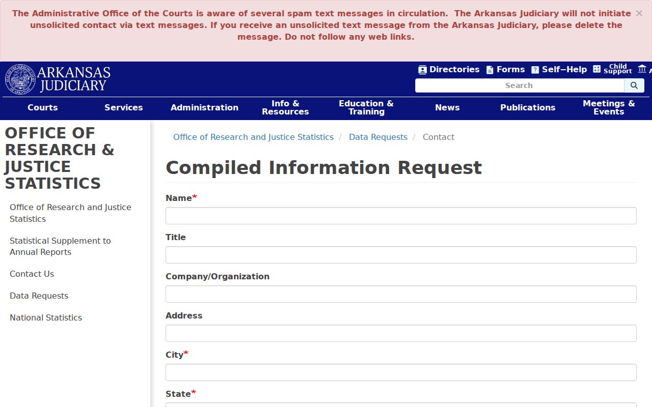 Boone County docket search compiled information request form