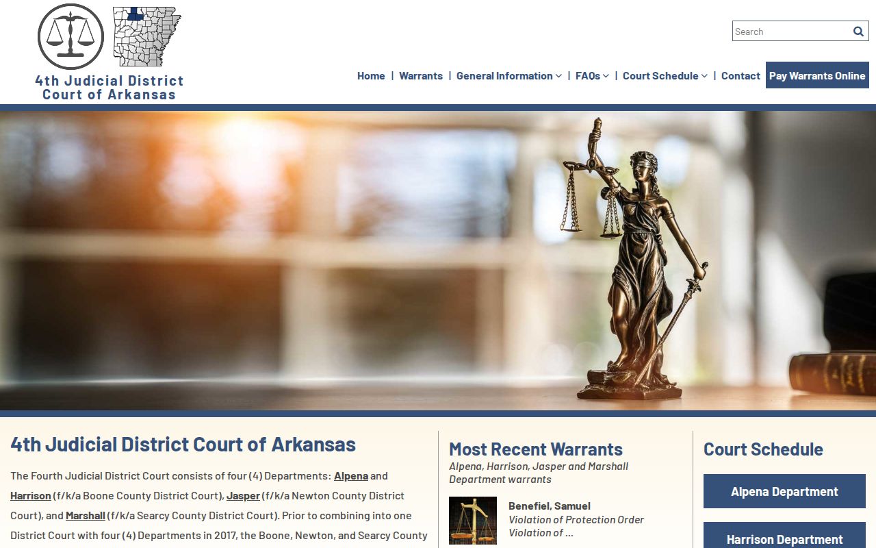 Fourth Judicial District Court gateway for Boone County traffic court records