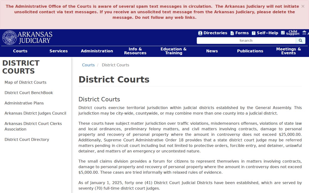 Diamond City court records Arkansas district court jurisdiction