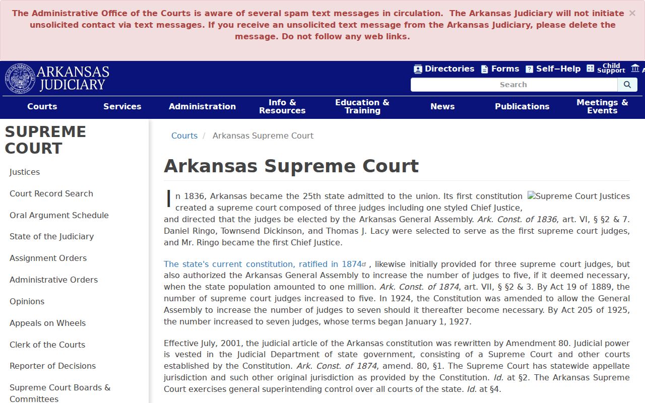 Arkansas Supreme Court rules affecting Boone County court dockets